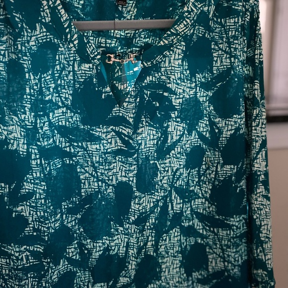 Harve Benard Medium Tunic Blouse Top Green - Picture 4 of 5